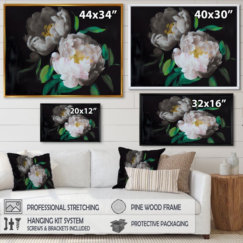 Annelieke - reproduction d'art sur toile, H 12 po x l 20 po x P 1 po, Toile à cadre flottant noir