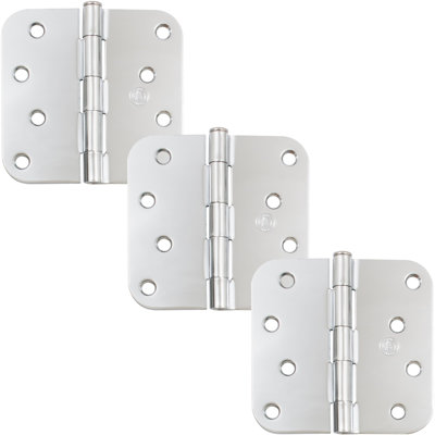 Charnières de porte de 4 po, coin de rayon de 5/8 po