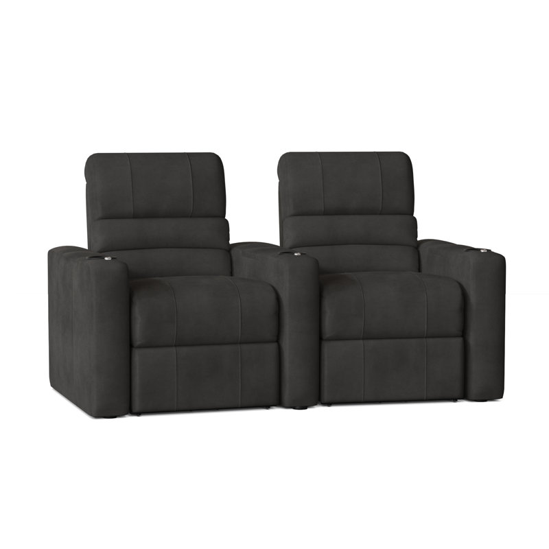 Rangée de sièges de cinéma maison à del (rangée de 2), Anthracite Smartsuede, Manuel