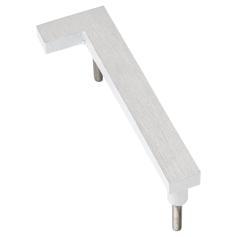 Numéro de maison à fixation flottante 16 po, 1, Nickel satiné / Blanc