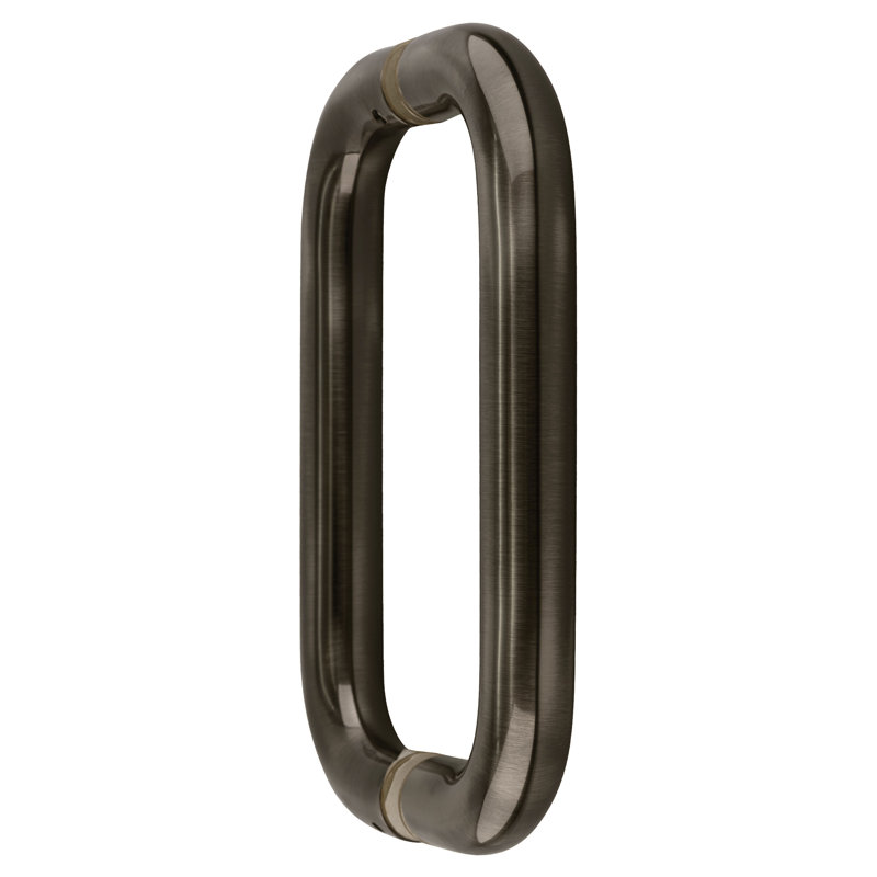 Poignée de porte tubulaire standard de 8 po à entraxe de 1 po de diamètre, laiton noir antique