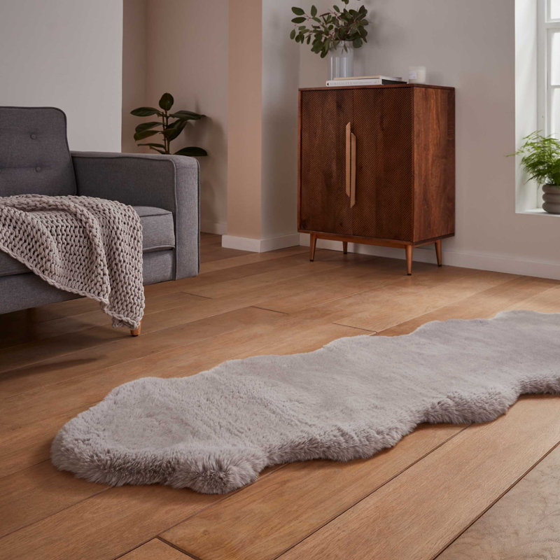 Lehi area rug Table Tufted Sheepskin Silver, Novelty 60 x 180cm