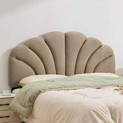 Flower-Shaped Upholstered Headboard with Adjustable Height & Width