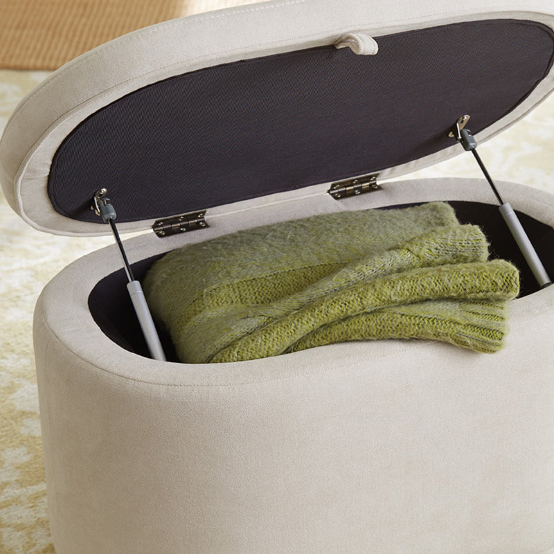 The Storage Ottoman, Gray Cotton Blend