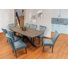 Ensemble de salle à manger 9 pièces avec table de salle à manger 82 "et 8 chaises en velours bleu sarcelle Aryhanna