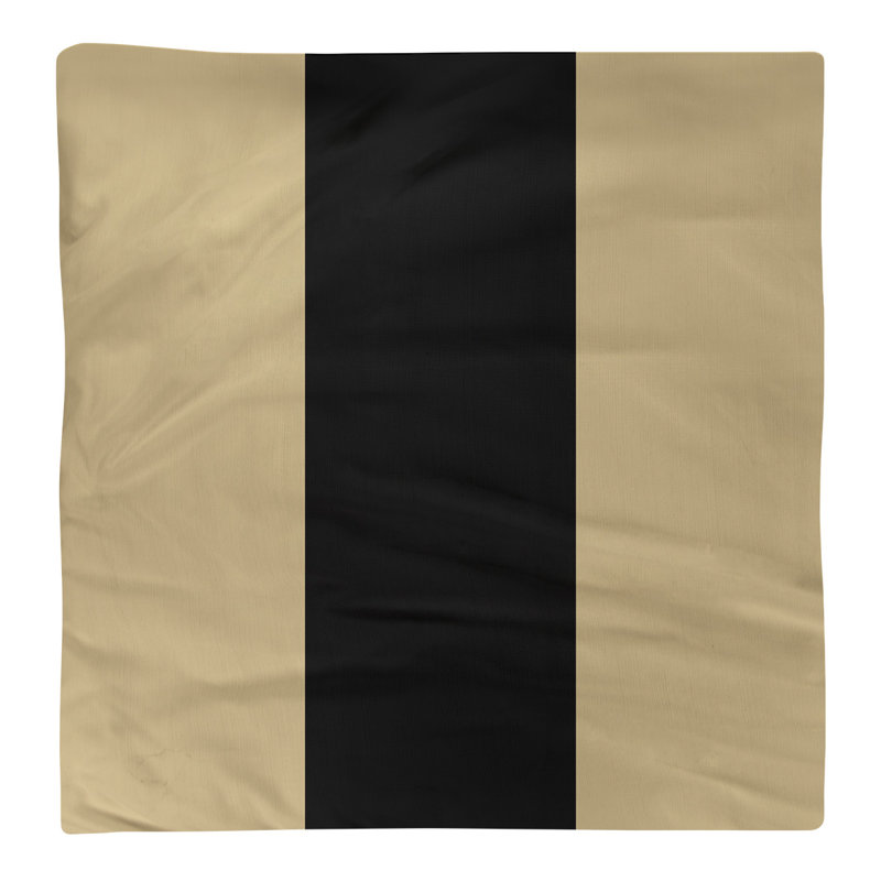 Striped Square Napkin, Gold/Black/Gold, Cotton Twill, 22" H x 22" W x 0.25" D