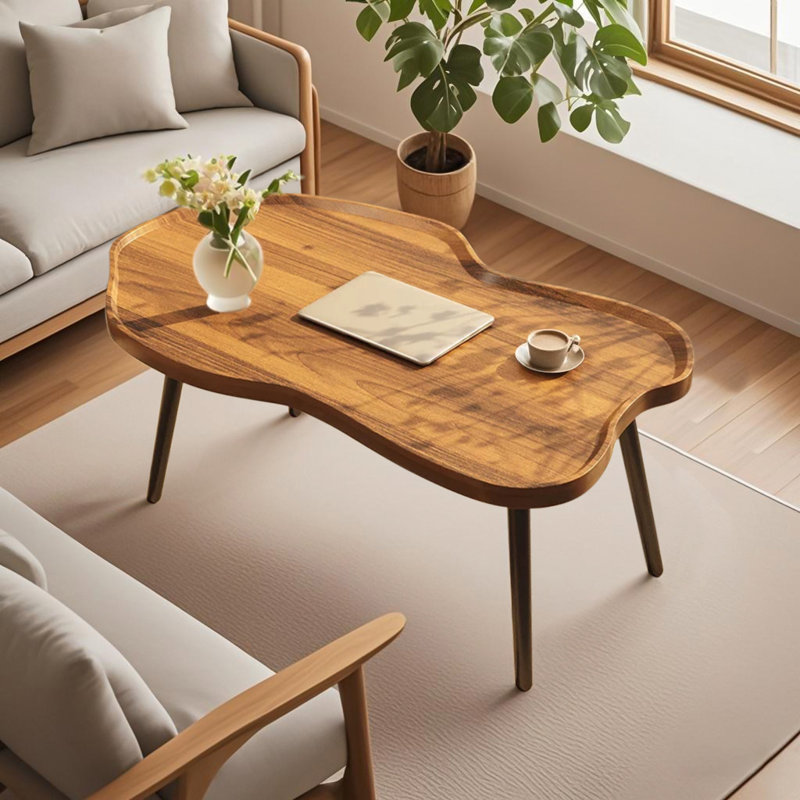 Solid Wood Four Leg Coffee Table, 18.9cm H x 39.37cm L x 19.69cm W