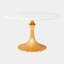 Flute Table 60" White Marble Top W/34" Gold Leaf Base-220490851-220490854