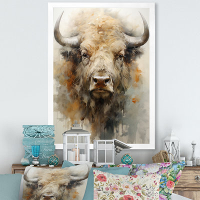 Buffalo Bison Head II - Buffalo Framed Canvas Print
