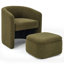 Fauteuil demi-tonneau d'appoint rembourré de 28 po de largeur avec repose-pieds-312268003