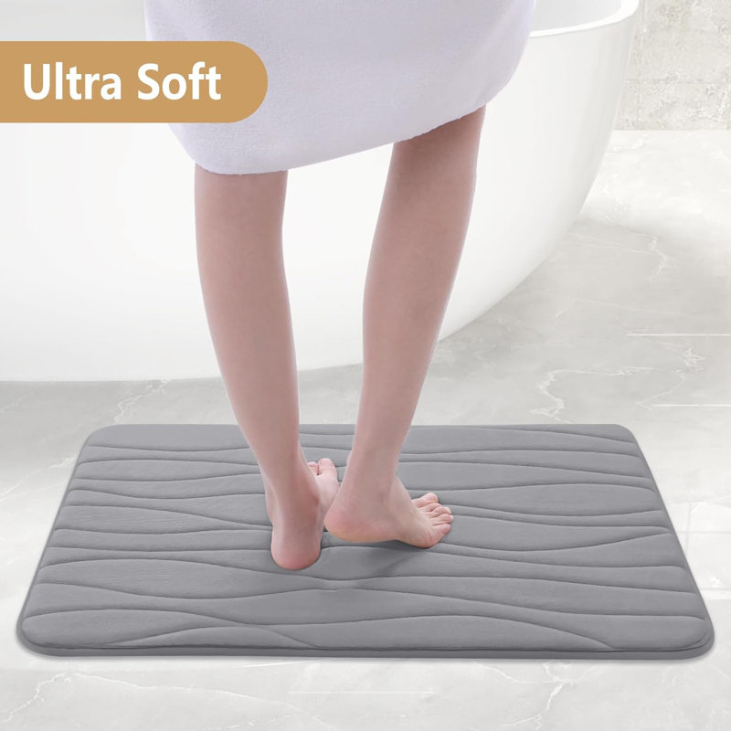 Tapis pour salle de bain Lougene, Gris foncé