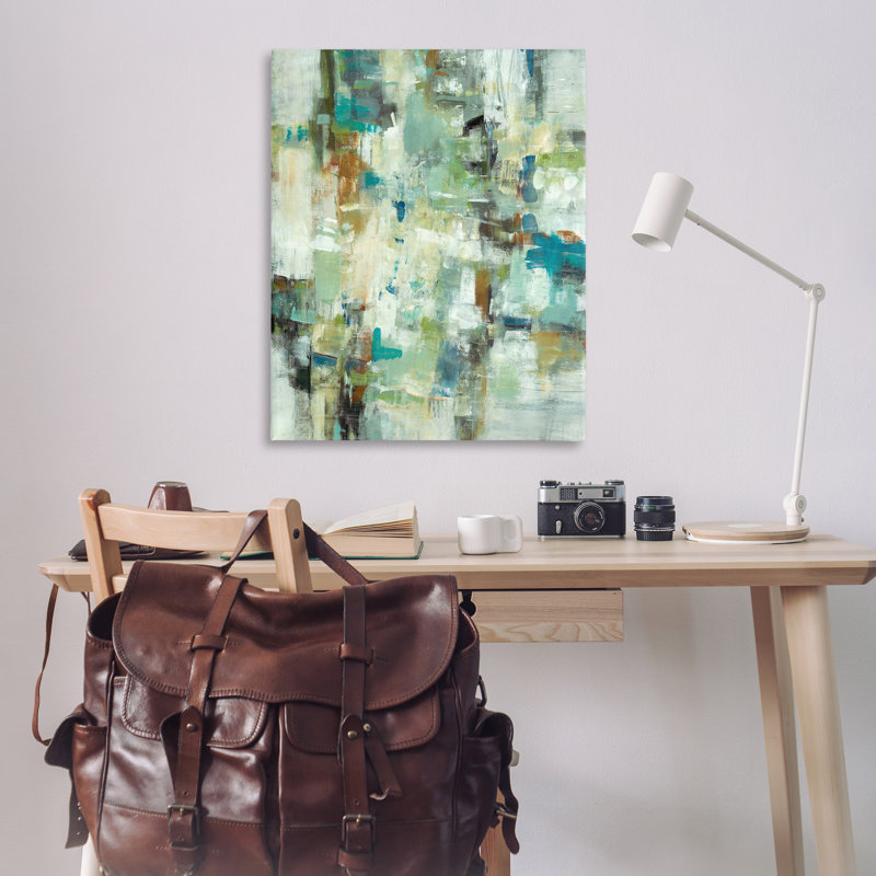 «Restless Green Abstraction» par Lisa Ridgers, H 48 po x l 36 po