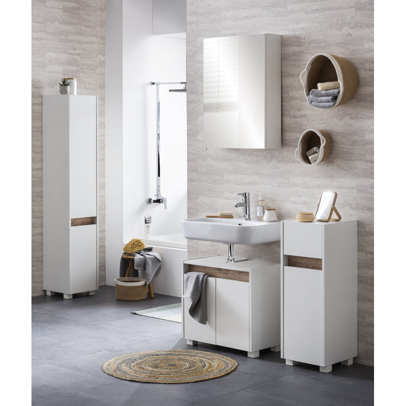 Cosmo 56.9cm Single Bathroom Vanity Base Only, in white