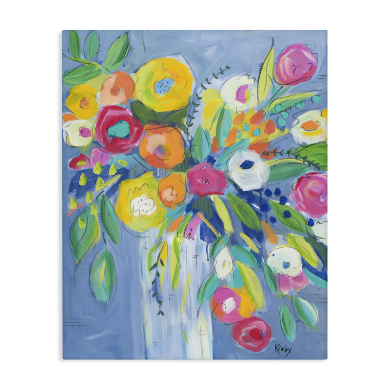 Toile Cheerful Blossom Energy, design par Krinlox, H 48 po x l 36 po