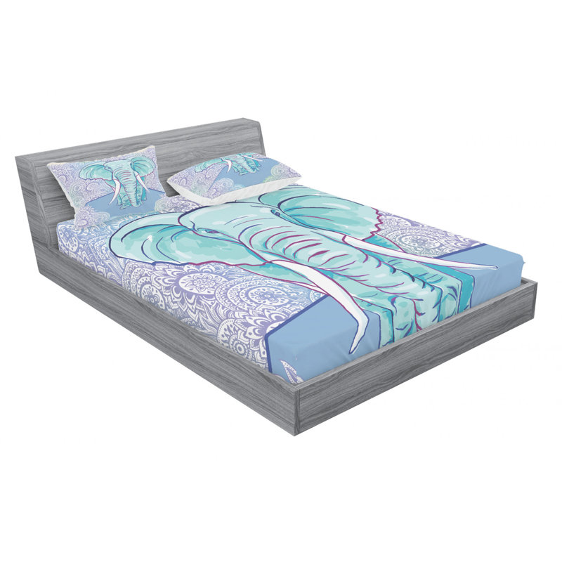 Microfiber Floral Sheet Set, Queen Sheet Set with Fitted Sheet