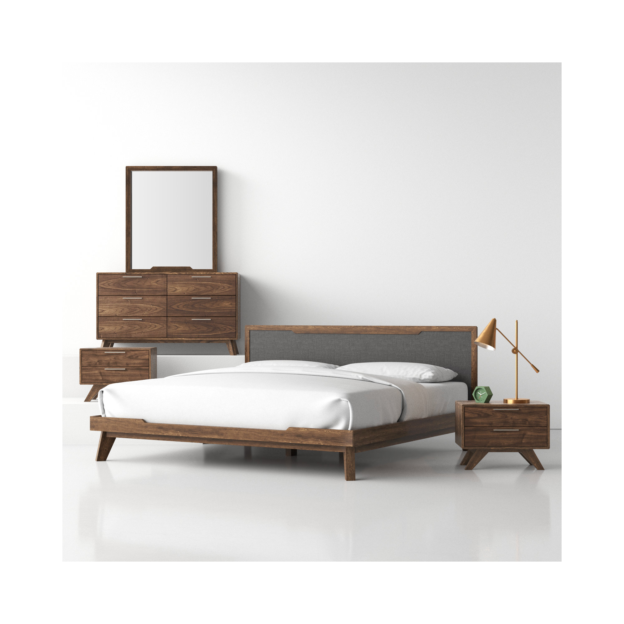 Glow Bedroom Set, California King, Walnut
