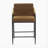 Counter Stool with iron frame-set of 2-Black+Reddish Brown-1622922653