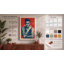 Tattooed Portrait, Red Ground Retro - Wrapped Canvas-821368676-821368682