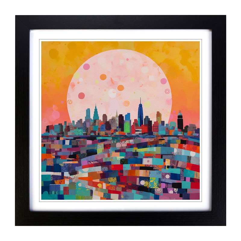 City Of Cardiff Color Field - Framed Print, Black