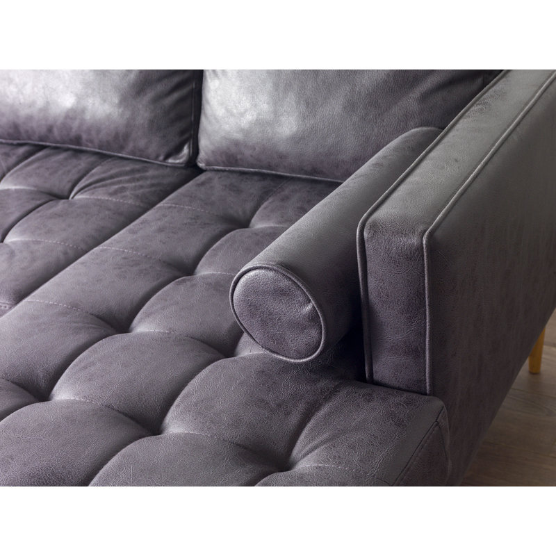 Canapé modulaire à méridienne rembourré Rycroft, Gris zen