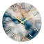 Abstract Marble Blue And Gold Abstract Pattern Ultra Clear Glass Wall Clock-375780579