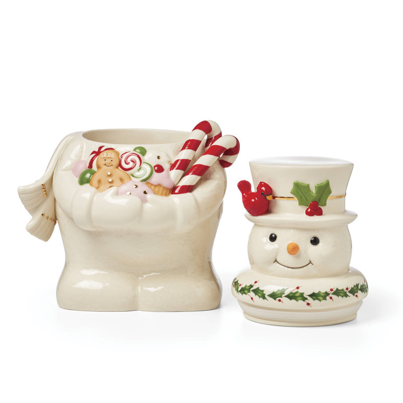 Happy Holly Days Snowman Cookie Jar