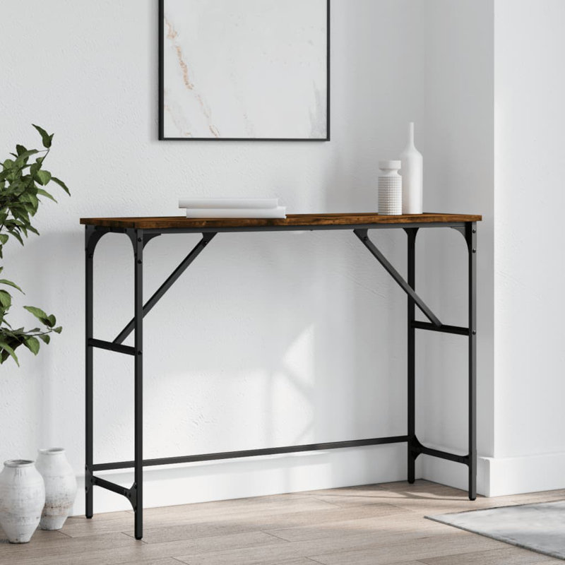 Console Table, Smoked Oak, 75cm H x 100cm W x 32cm D