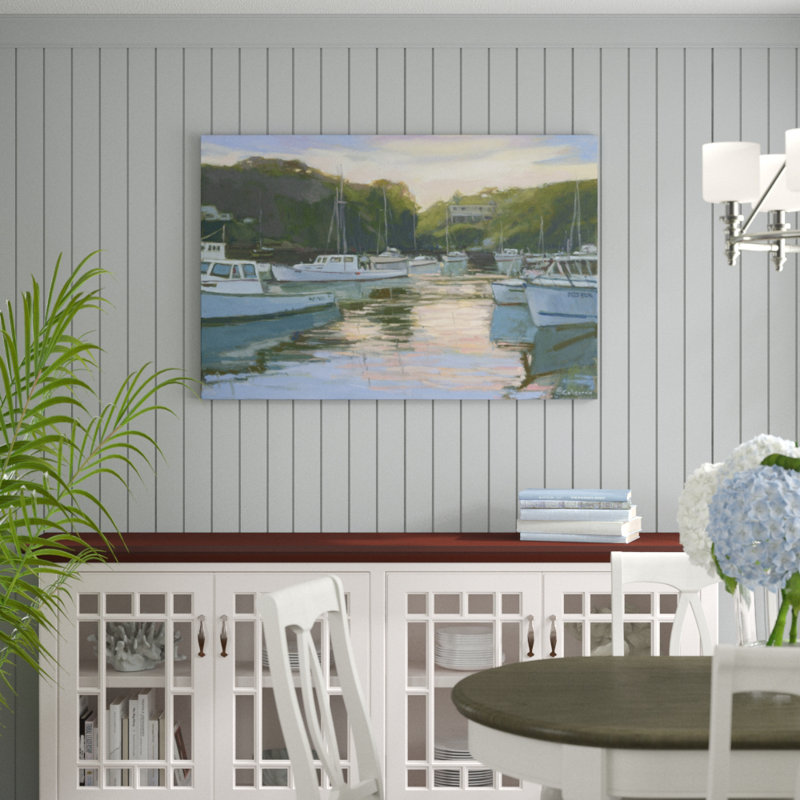 Perkins Cove by Stephen Calcasola - Painting on Canvas, 81cm H x 122cm W, Wrapped Canvas
