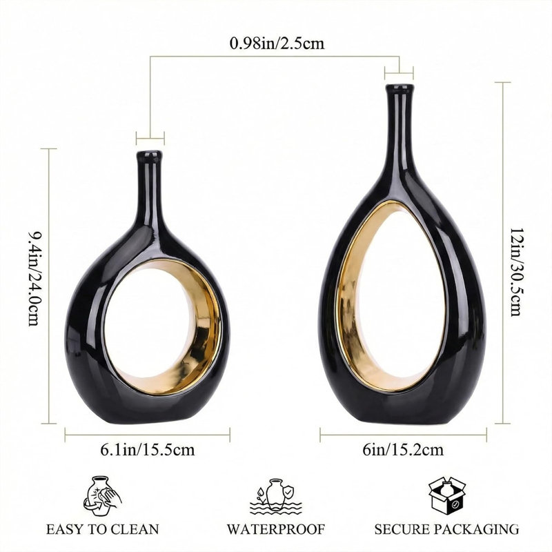Black Gold Vase