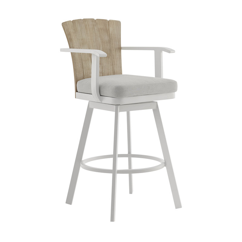 Tabouret de bar ou de bar Javin, Gris / Blanc, Gris, 26"