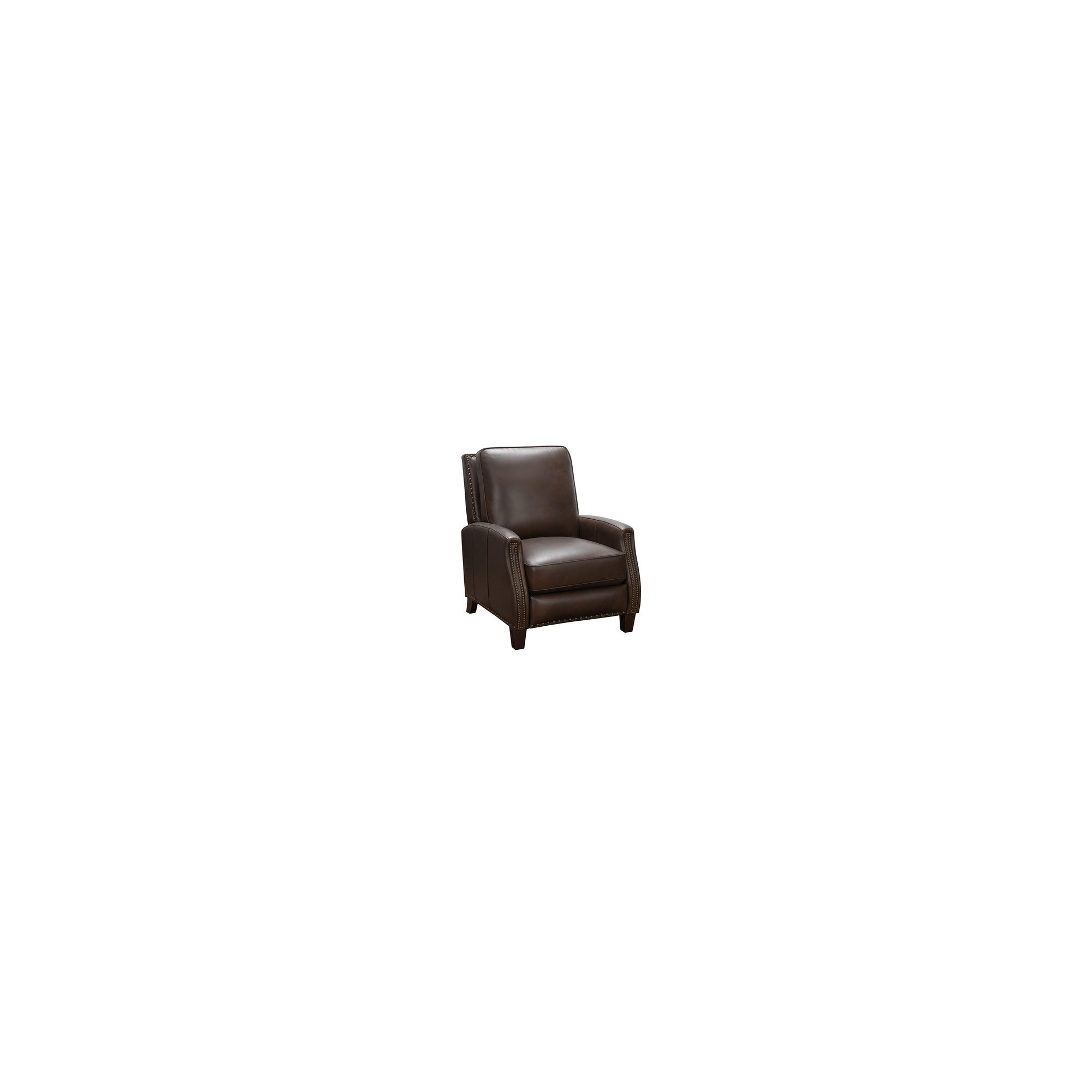 Llewellyn 31" Wide Leather Manual Standard Recliner, Dark Brown Genuine Leather