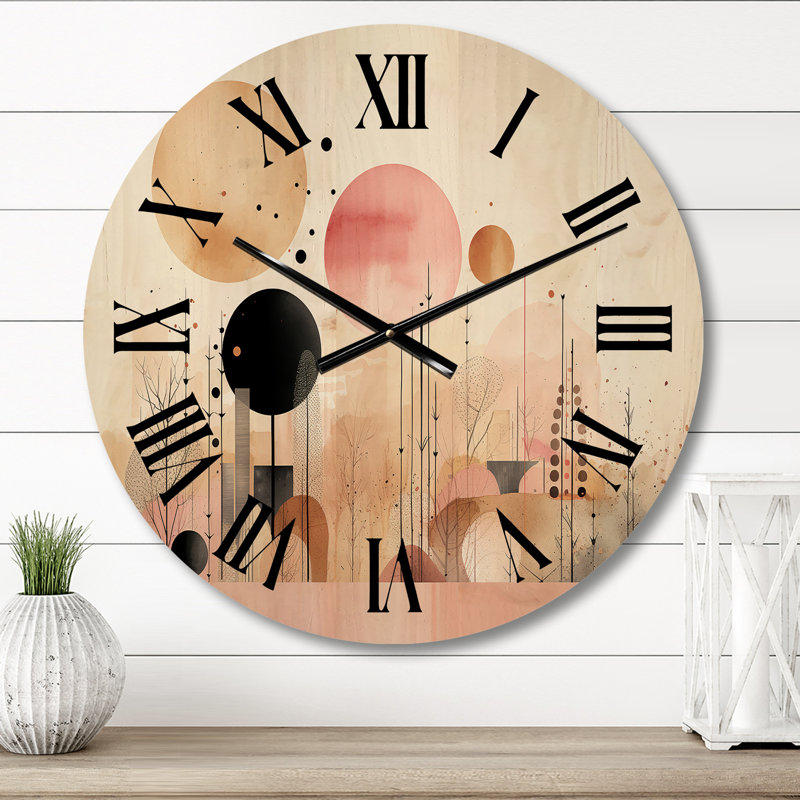 Horloge murale en bois massif Pruess, Moyenne
