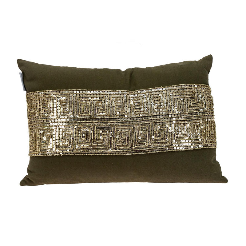 Coussin Misty, Olive / doré