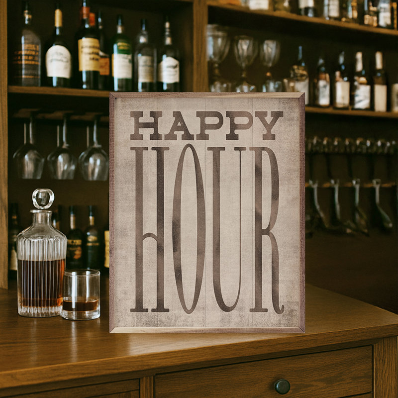 Happy Hour, H 30 po x l 24 po, Brun