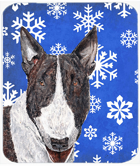 Planche à découper en flocon de neige à allée de fêtes terrier, Bleu / Blanc