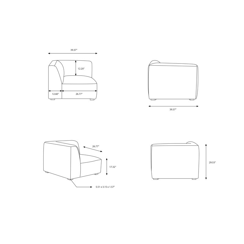 Fairview Modular Chair With Arm