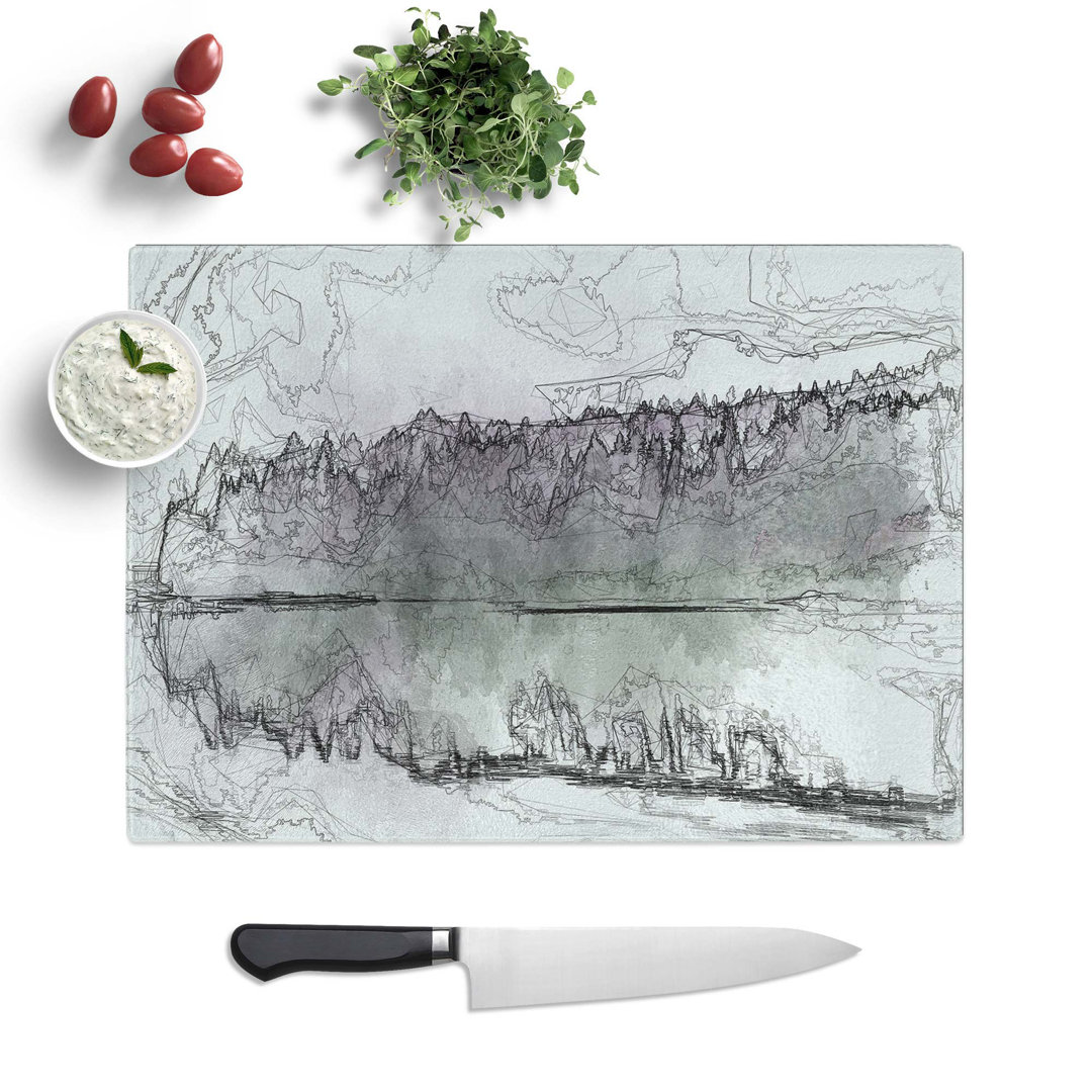 Glass Fog Over Forest in Italy in Abstract Chopping Board