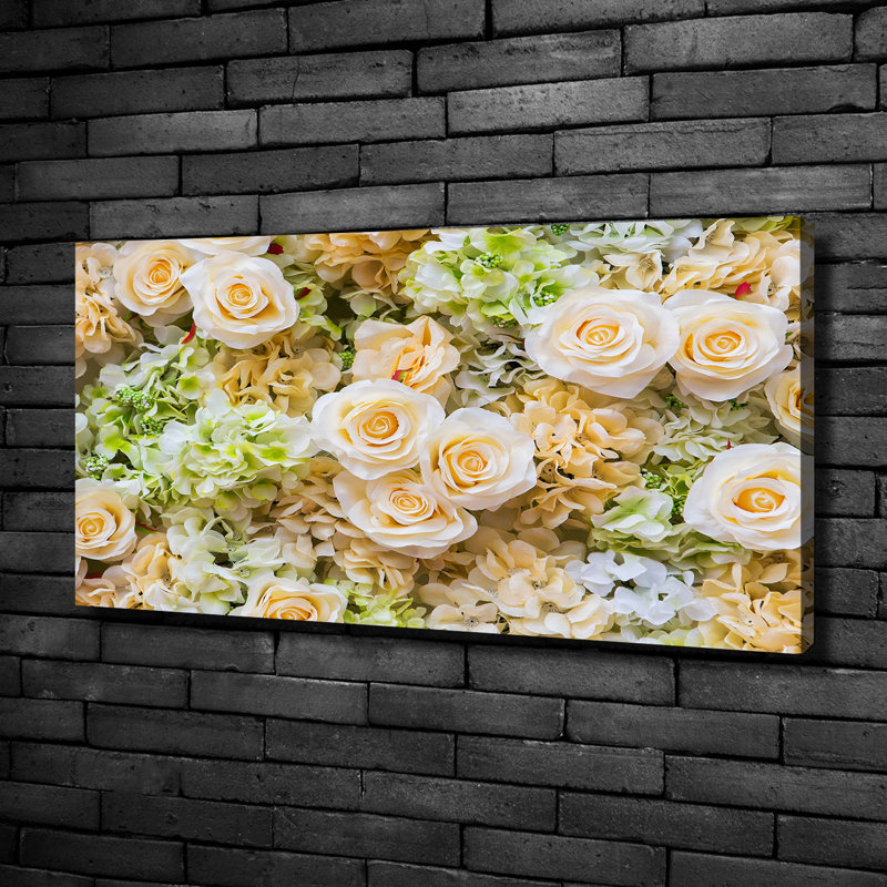 Roses - No Frame Print on Glass, 50cm H x 100cm W x 2cm D, Canvas