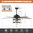 Limones 52'' Industrial Farmhouse Ceiling Fan with Cage Light Kit 5 Wood Blades Remote Control