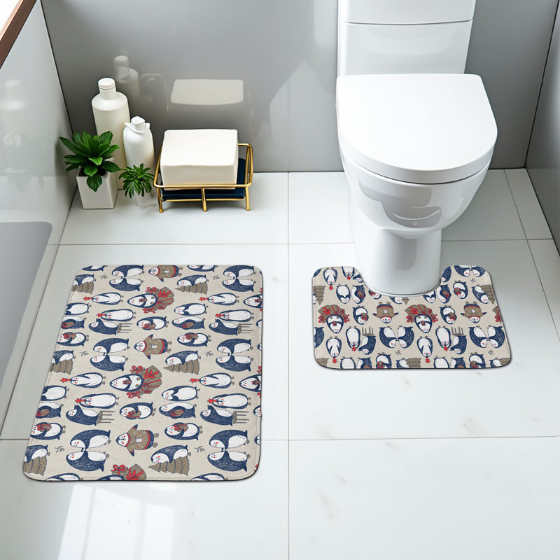  Ensemble de 2 tapis de salle de bain Christmas