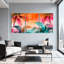 Palmiers, coucher de soleil tropical, palmiers, reflet de l'eau, ensemble de 3 impressions sur toile-1216879958