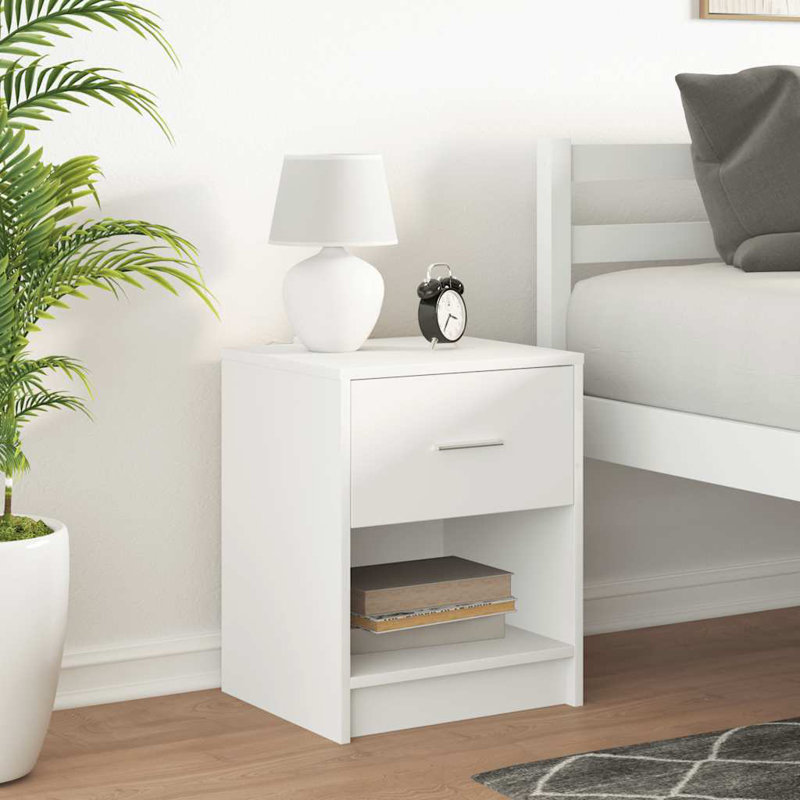 Armoire de chevet en bois d'ingénierie vidaXL 15,7 po x 13,4 po x 19,7 po, Blanc