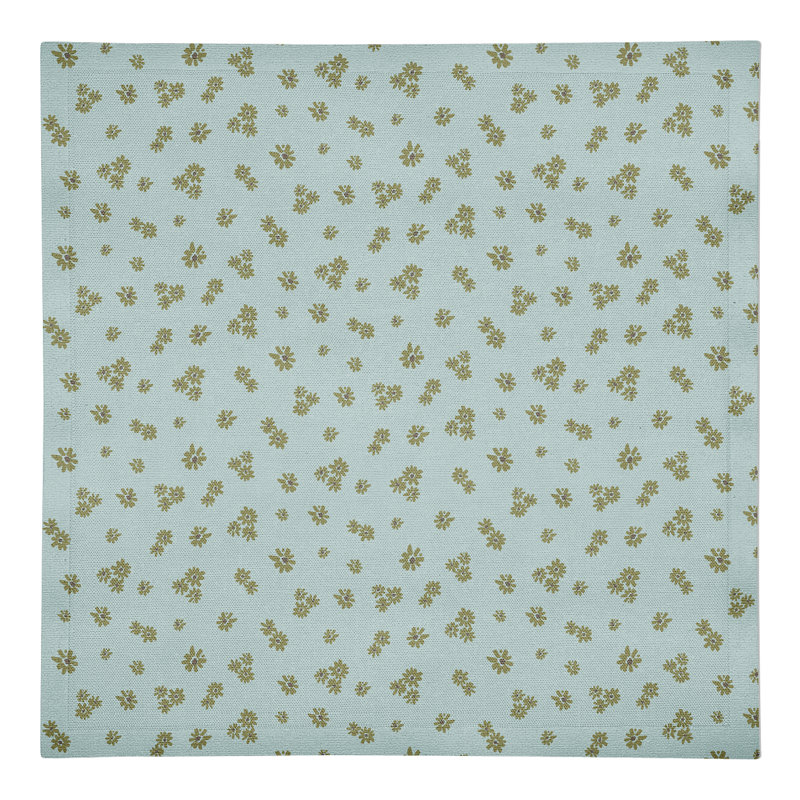 Cotton Floral Square Napkin, Green