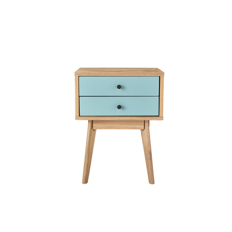 Mccoy End Table, Light Blue/Oak