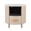 Table de chevet moderne arrondie avec tiroir de rangement et tablette de rangement ouverte pour le salon de la chambre à coucher-334503720