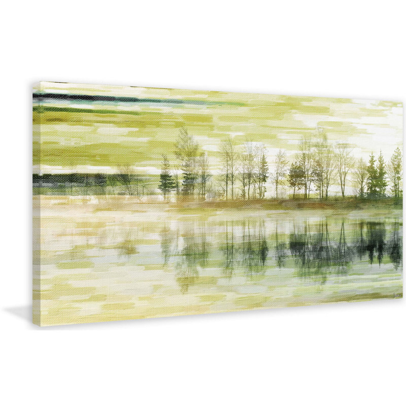 «Tree Tree» par Parvez Taj - peinture sur toile tendue, H 30 po x l 60 po x P 1,5 po