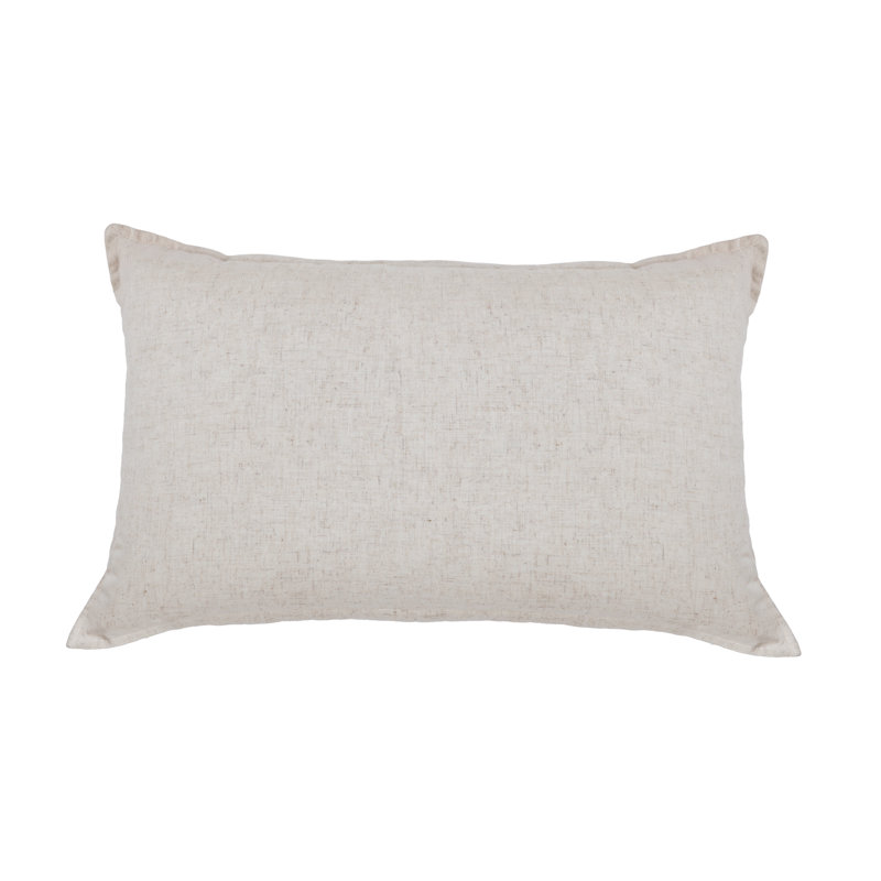 Georgie Bamboo Linen 14" x 24" Pillow with insert, White