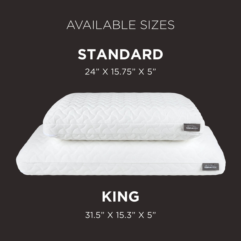 Tempur-Cloud® Memory Foam Plush Support Pillow, Standard, 2 Pack
