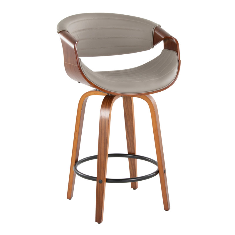 Contemporary Counter Stool, Gris, Brun / Noir