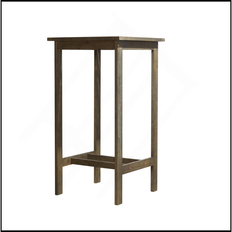 Table de bar en bois émaillé gris Emilio, durable et élégante pour les réceptions en plein air et la détente